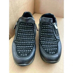 IGI&CO DESIGNER Shoes‎ Women Size UK 37 Black Made In Italy Zipper Rhinestone